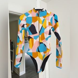 Stone Blue Jacqueline Reversible Long Sleeve One-Piece Swimsuit Maaji